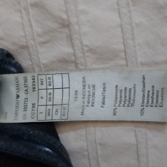 Emporio Armani Pushup Bra/ Designer/ Sz 34B/ Pushup/ Padded/Black - Picture 6 of 6